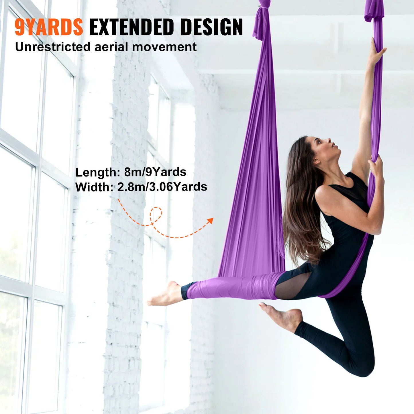 VEVOR Aerial Yoga Hammock Starter Kit With Silk Straps
