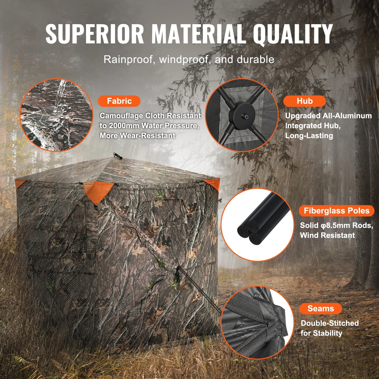 SucceBuy 270 Degree See Through Mesh Ground Blind For Hunting