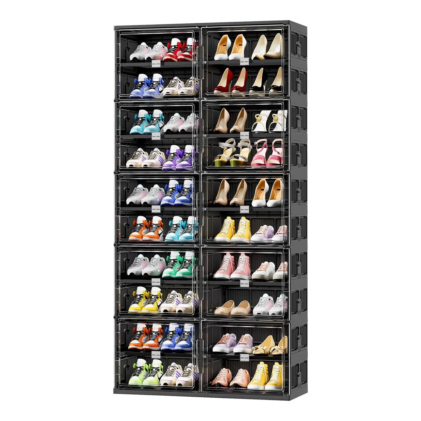 Foldable 10 Tier Shoe Rack Organizer For Entryway Storage