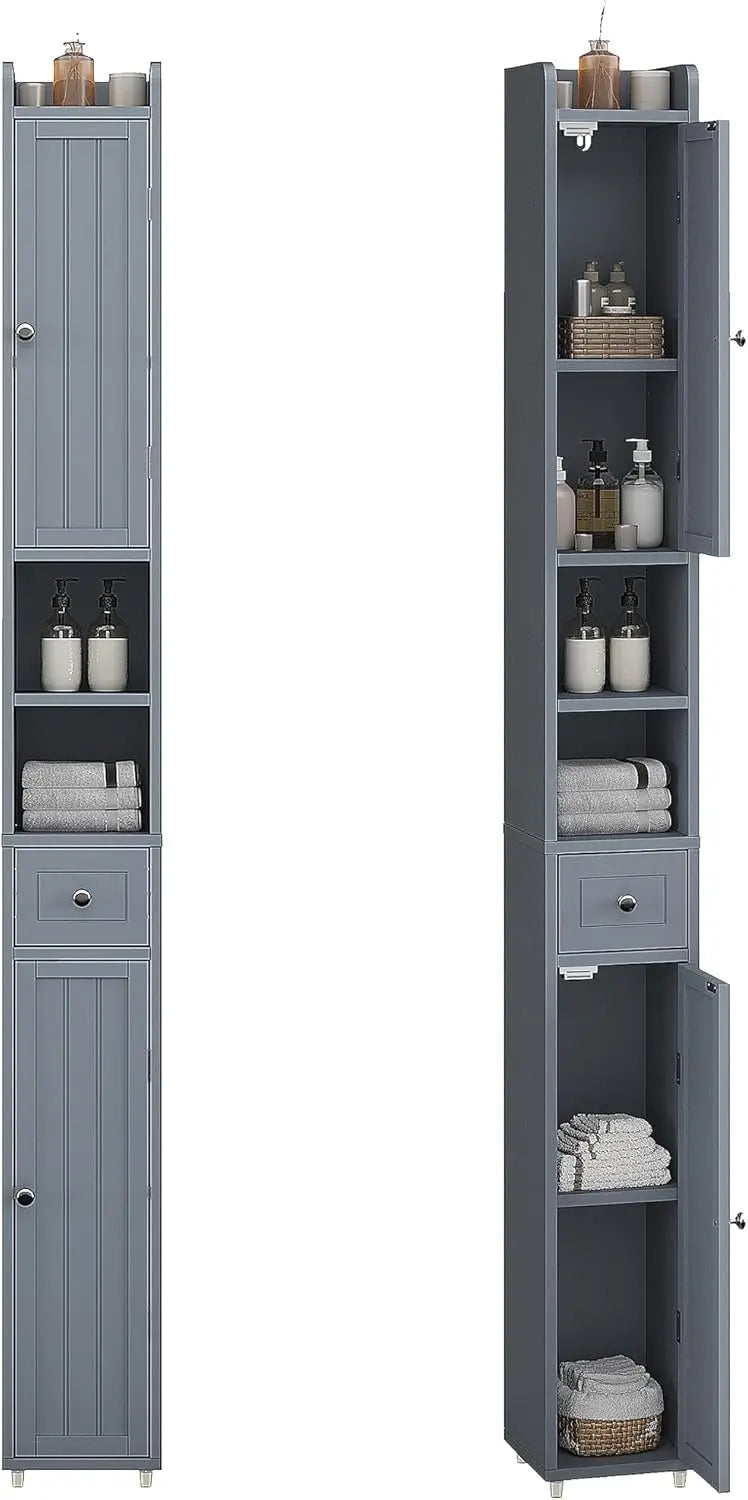 Xiuwo Narrow Freestanding Bathroom Storage Cabinet With Adjustable Shelves