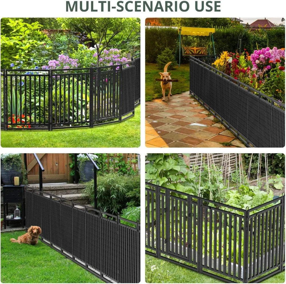 Rustproof Metal Garden Fence No Dig 14 Panels And 2 Gates For Yard