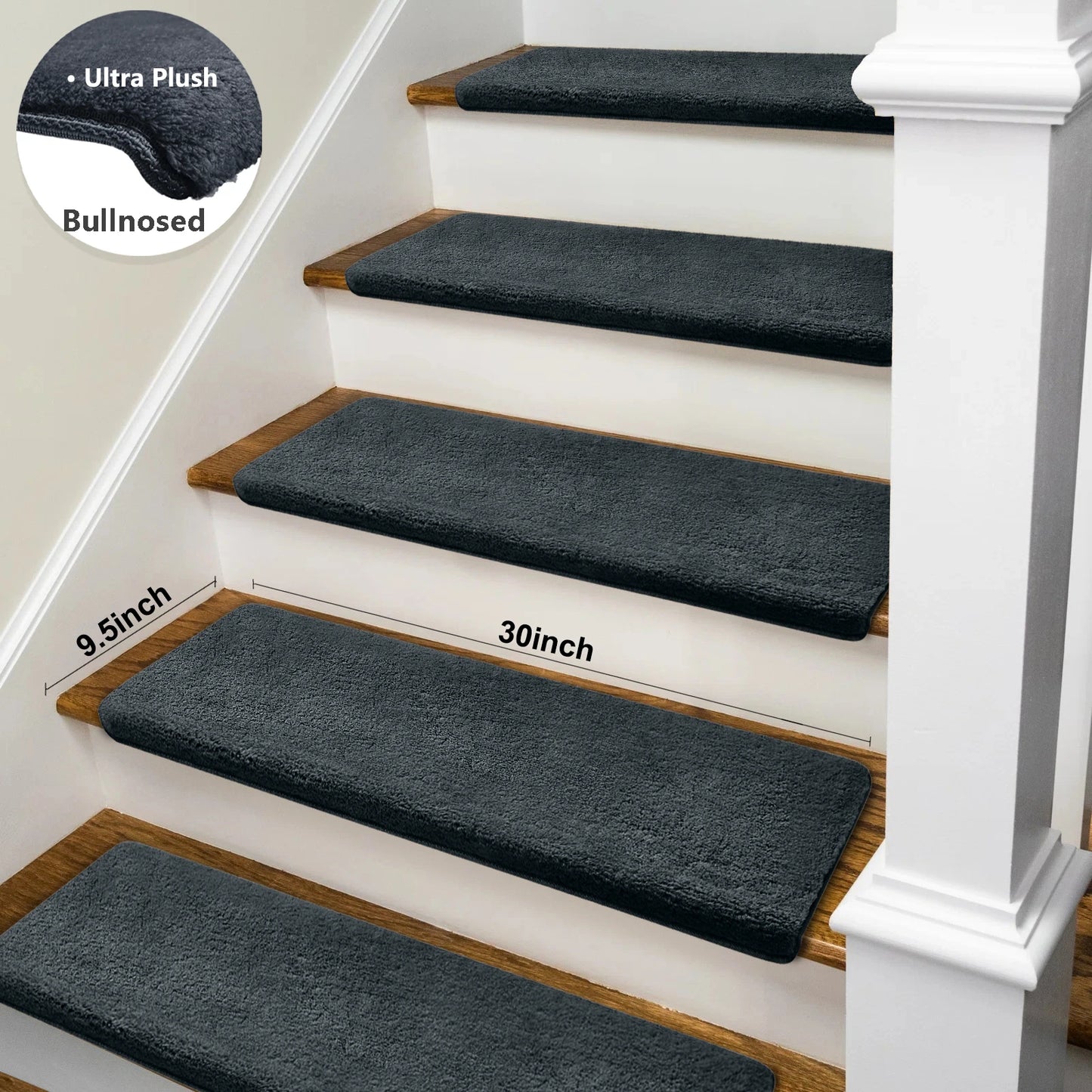 Non Slip Self Adhesive Stair Treads With Ultra Plush Carpet