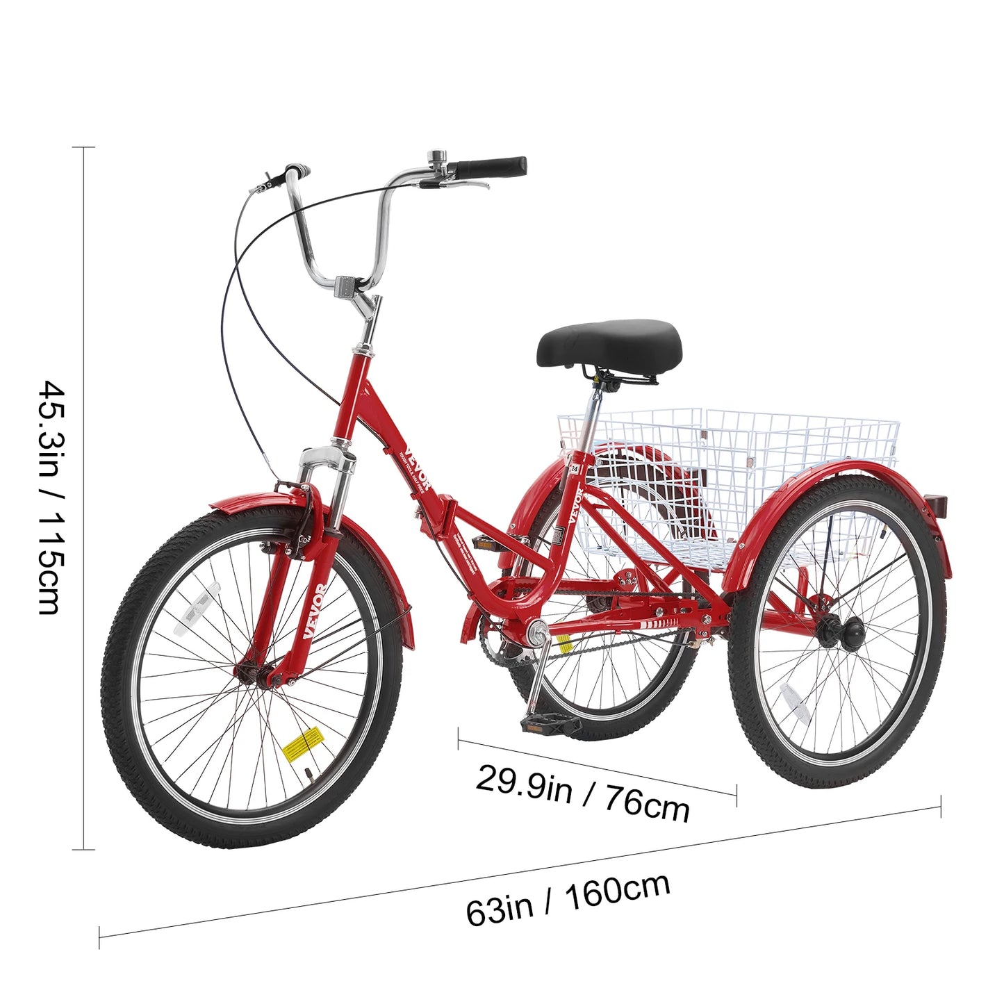 SucceBuy Steel Compact Adult Folding Tricycle For Stable Travel
