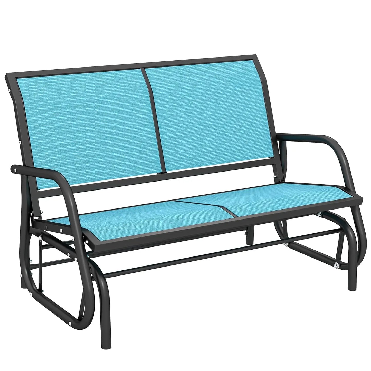 Outdoor Glider Bench With Powder Coated Steel Frame For Backyard