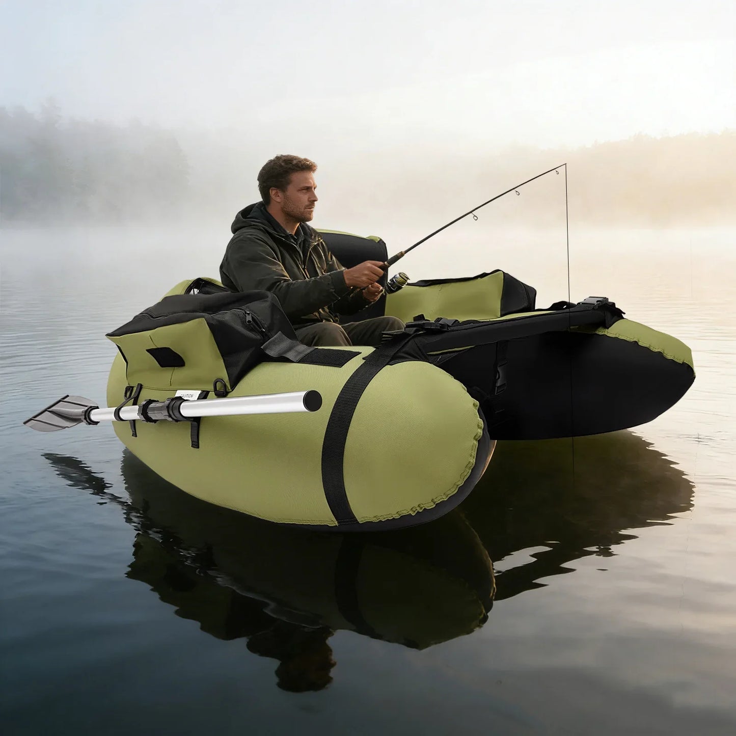 Inflatable Fishing Boat Waterproof 130kg Load Capacity With Hand Pump