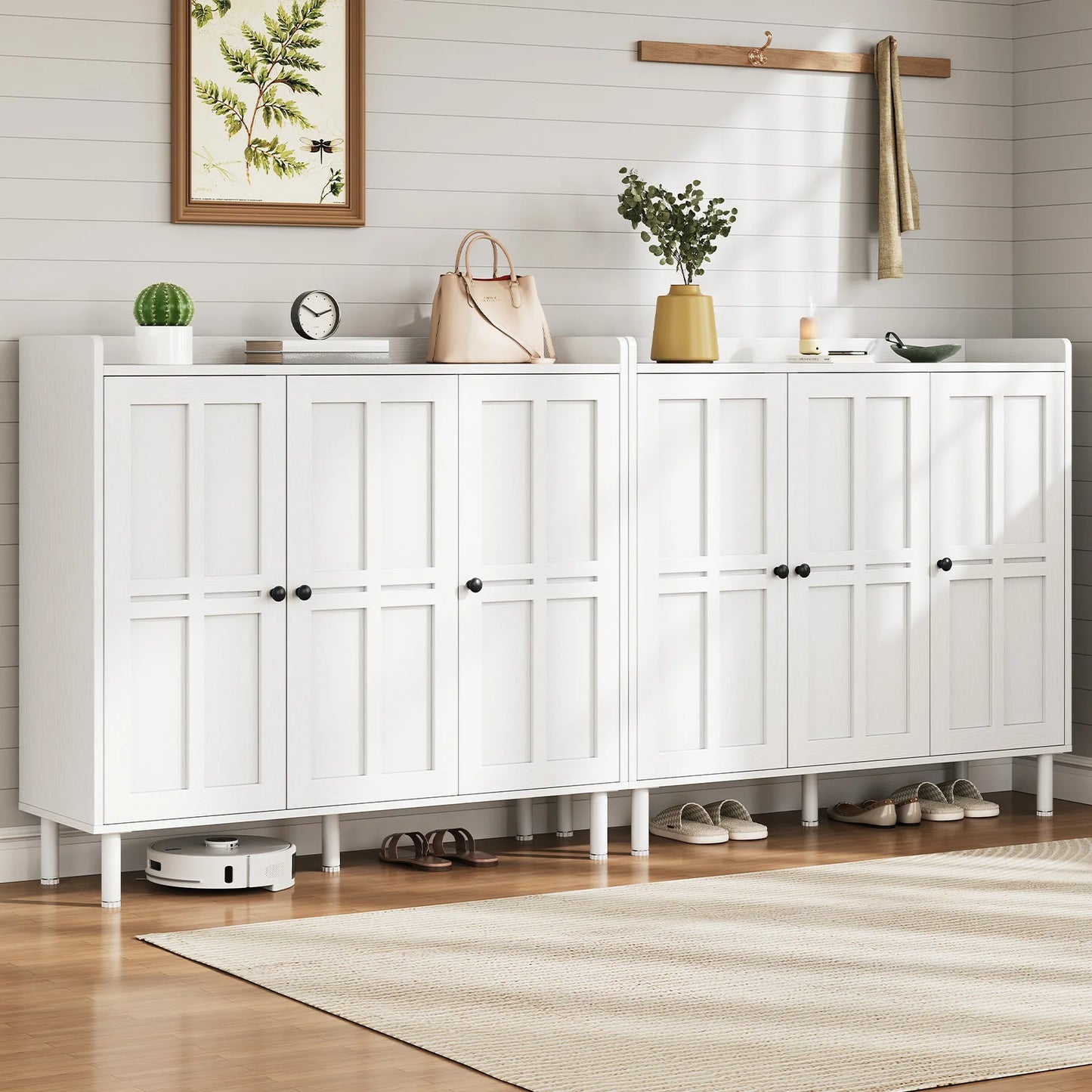 ONBRILL Modern Shoe Cabinet With 3 Doors, 30 Pair Storage