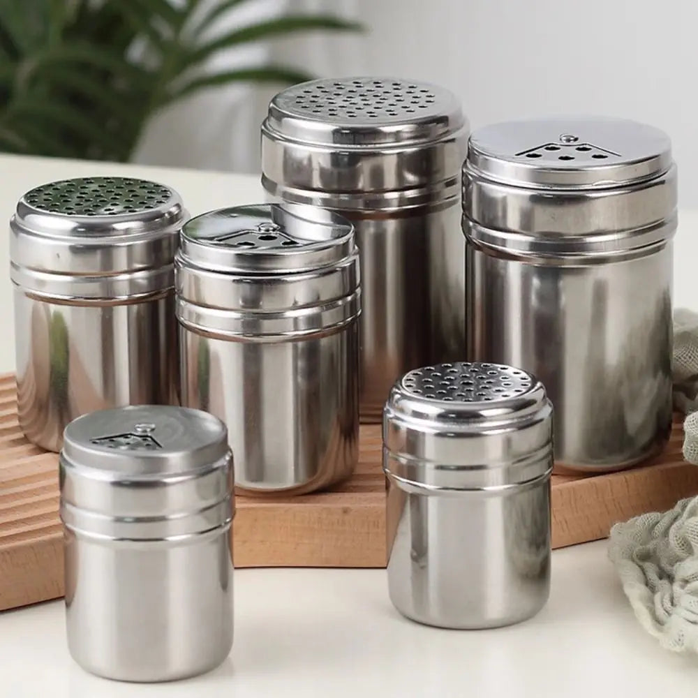 Multi-Purpose Stainless Steel Seasoning Jar With Rotating Cover