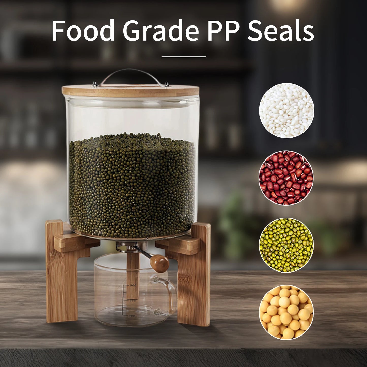 Glass Airtight Flour And Cereal Storage Container For Kitchen