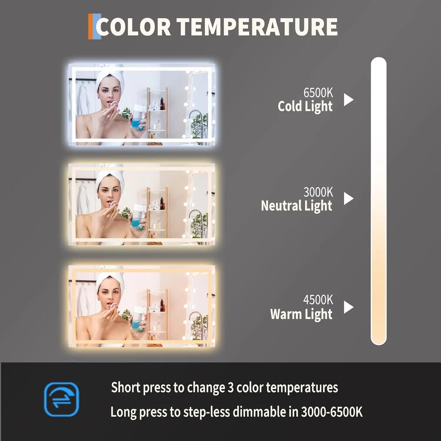 Twister.Ck Wall Mounted Frameless Front And Backlit Bathroom Mirror