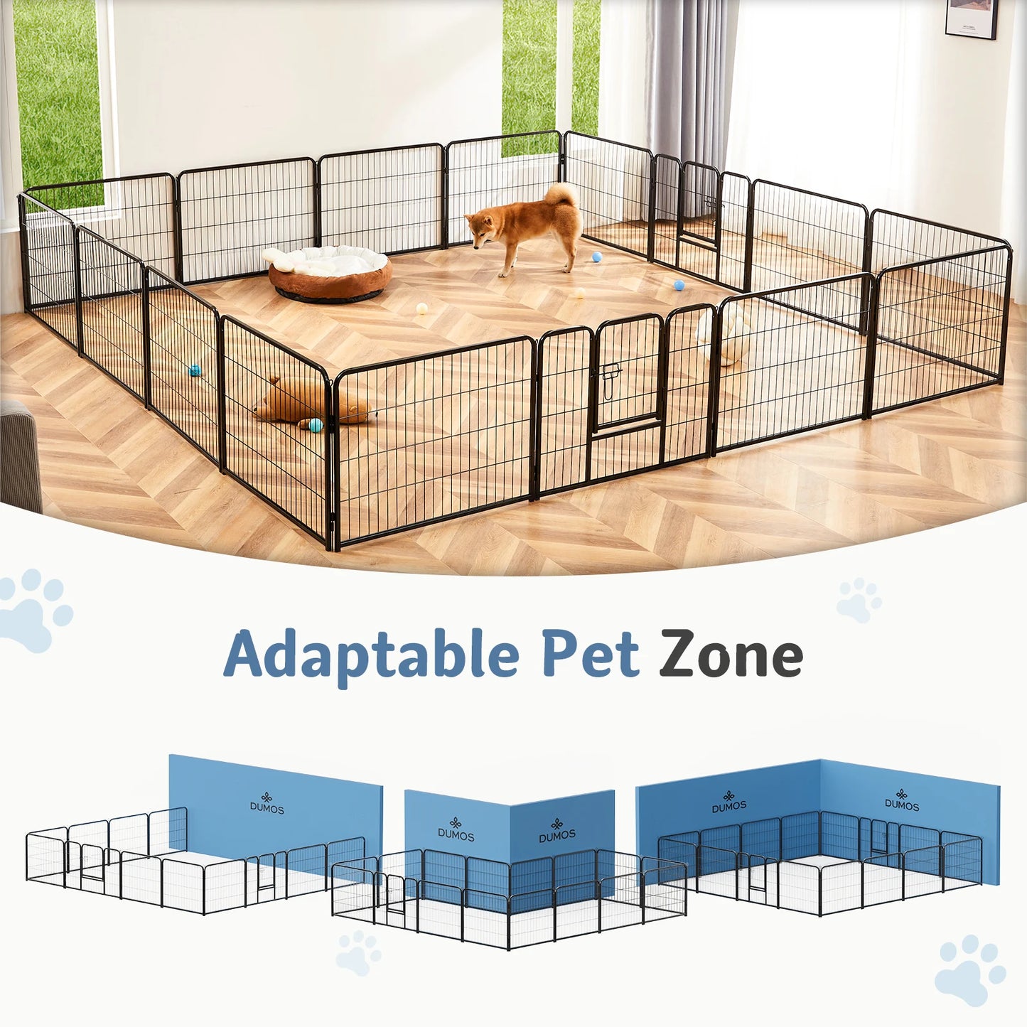 JHK 16 Panel Foldable Dog Playpen For Indoor And Outdoor Use