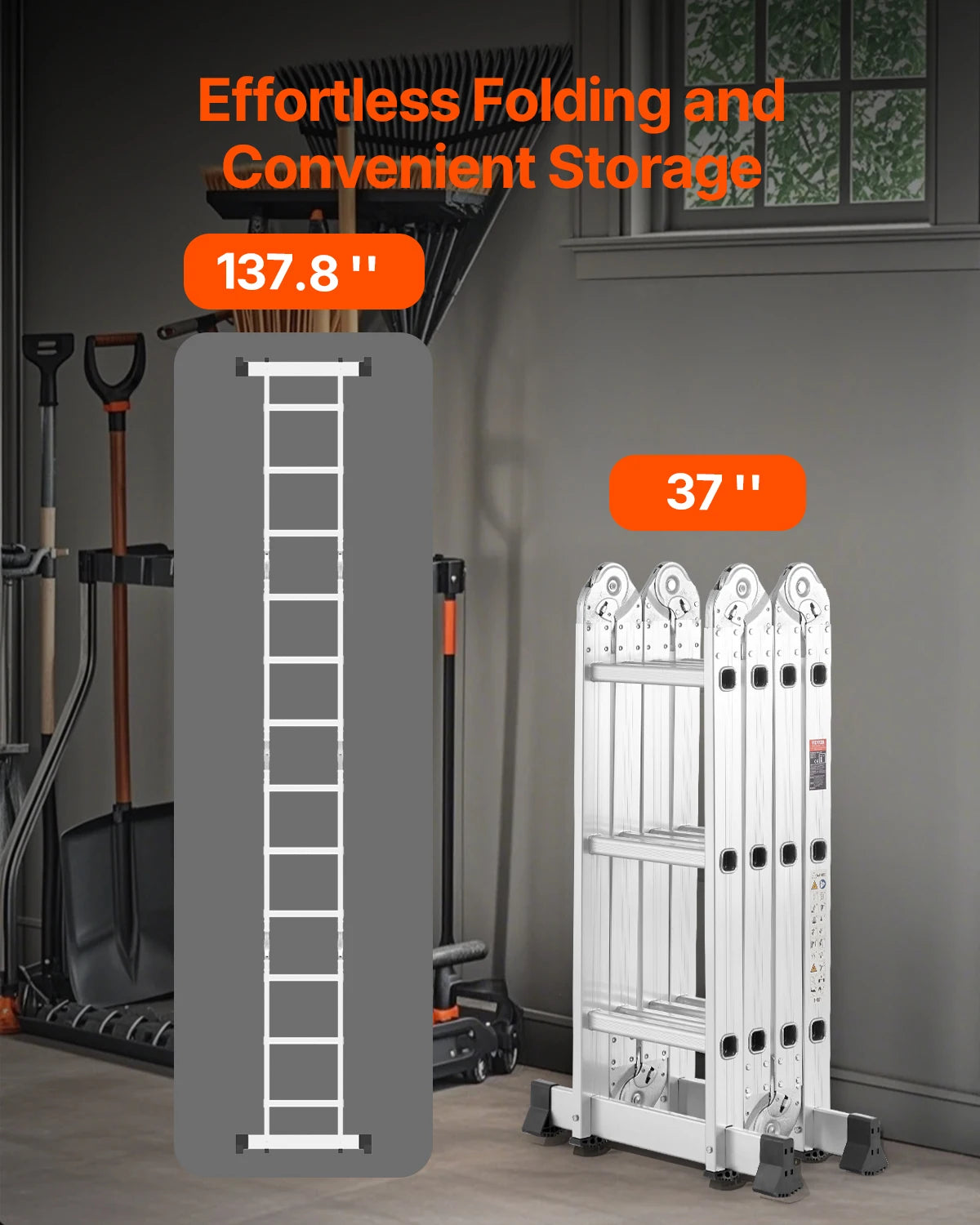 Multi Purpose Folding Ladder 7 In 1 A Frame Telescoping
