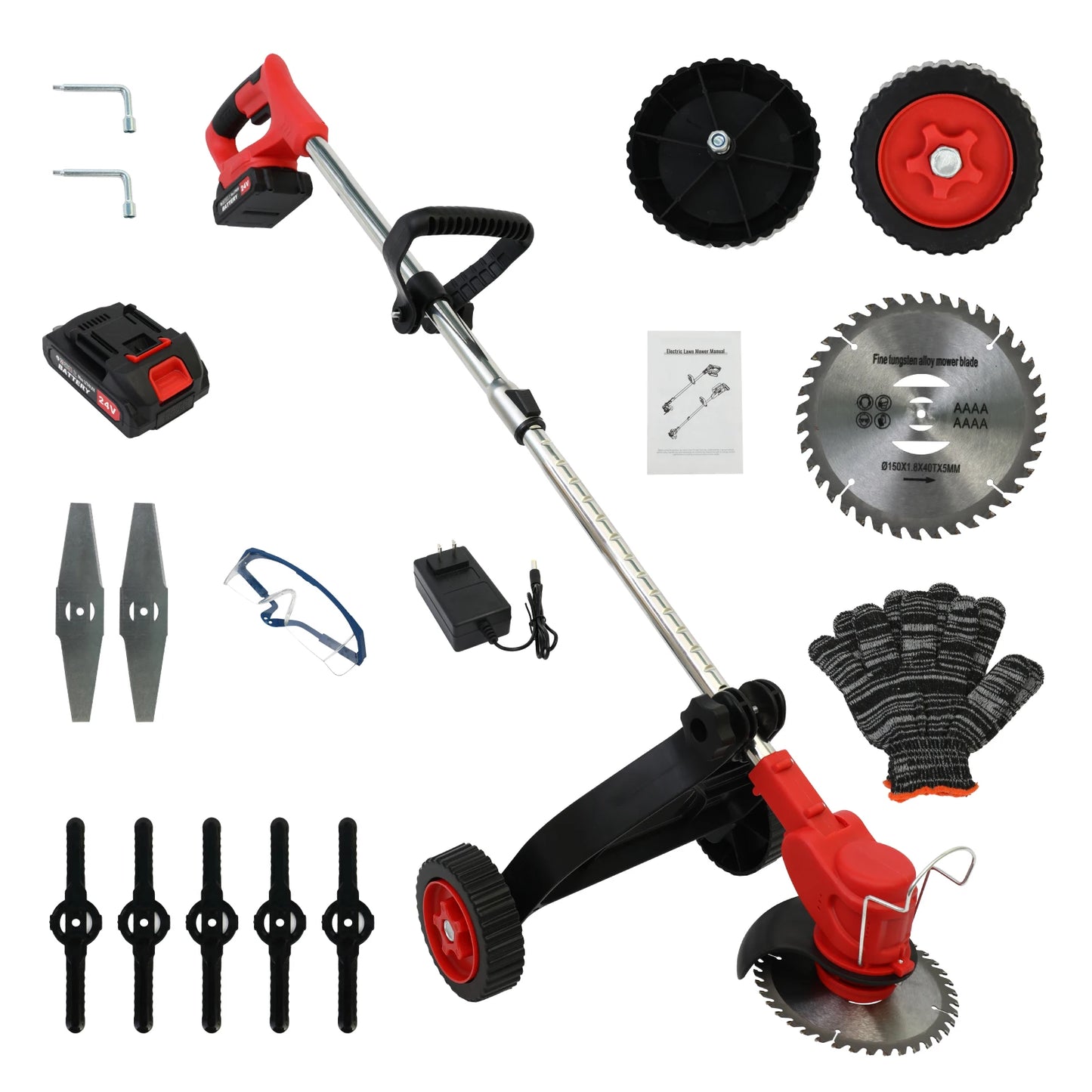 Cordless Electric Weed Trimmer And Edger With 21V Brushless Motor