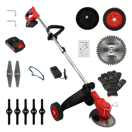 Cordless Electric Weed Trimmer And Edger With 21V Brushless Motor