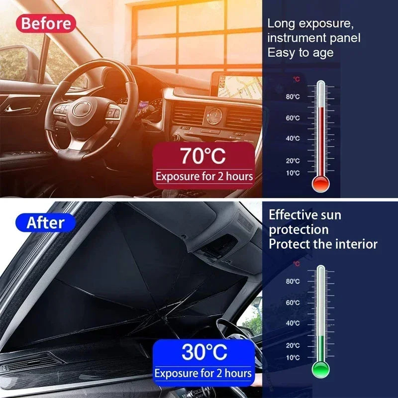 Foldable Car Sun Shade Umbrella Windshield Parasol Summer Heat Shield