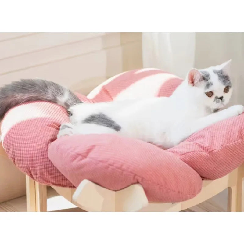 Wooden High Leg Cat Bed With Soft Cushion For Cats