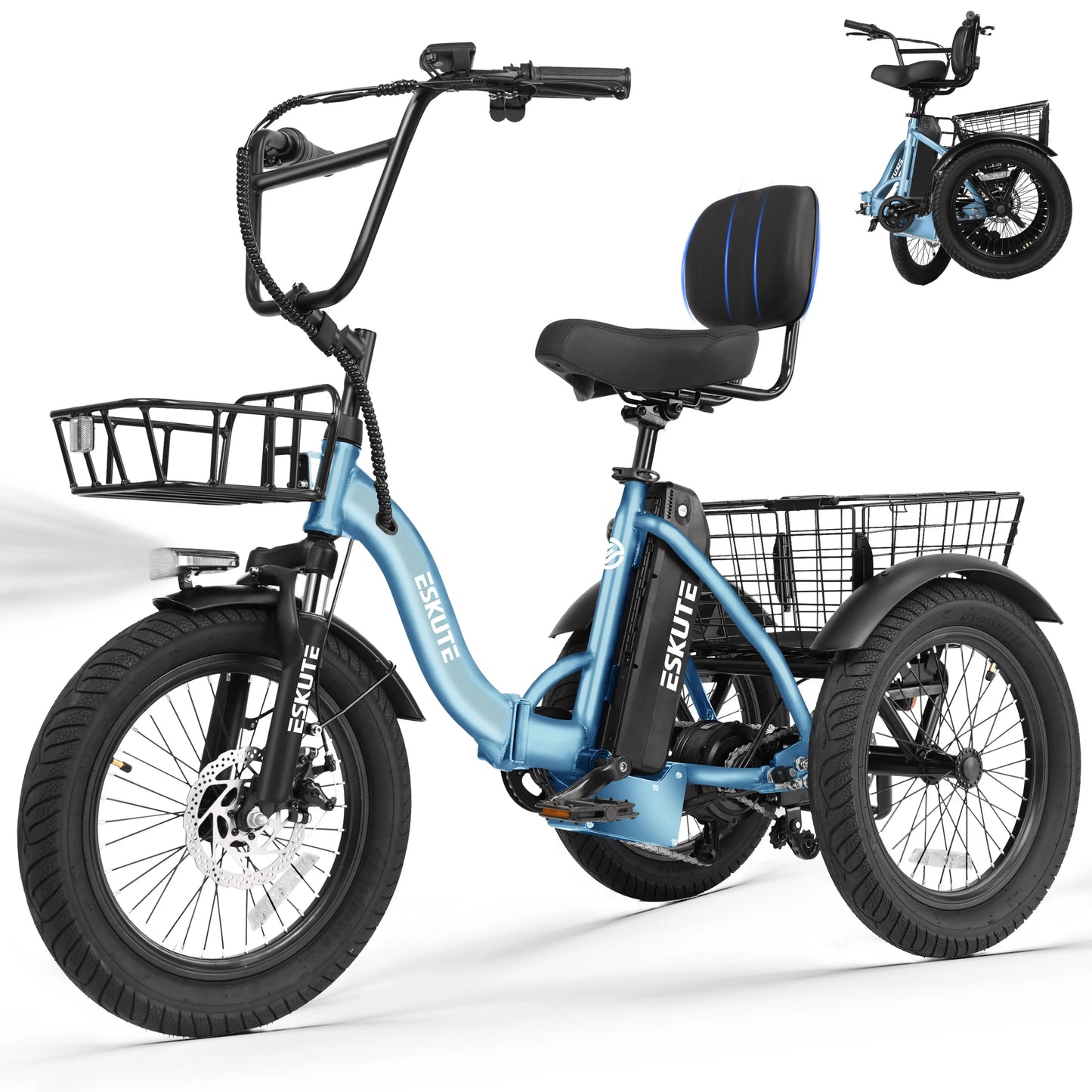 Eskute T300 Electric Trike With 1200W Motor And 624Wh Battery