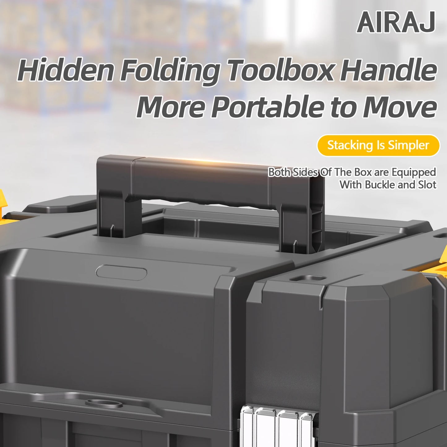 AIRAJ Multifunctional Tier Stackable Tool Organizer With Rolling Storage