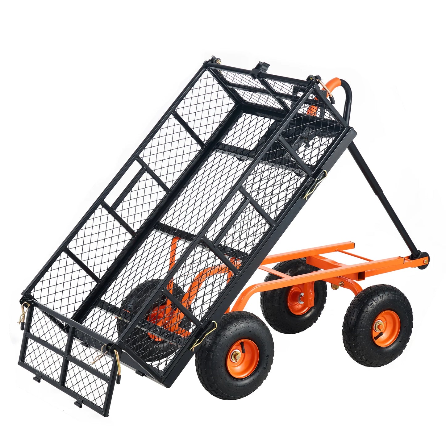 SucceBuy Garden Cart Sturdy Utility Wagon With Dump Cart 400 To 880 Lbs Capacity