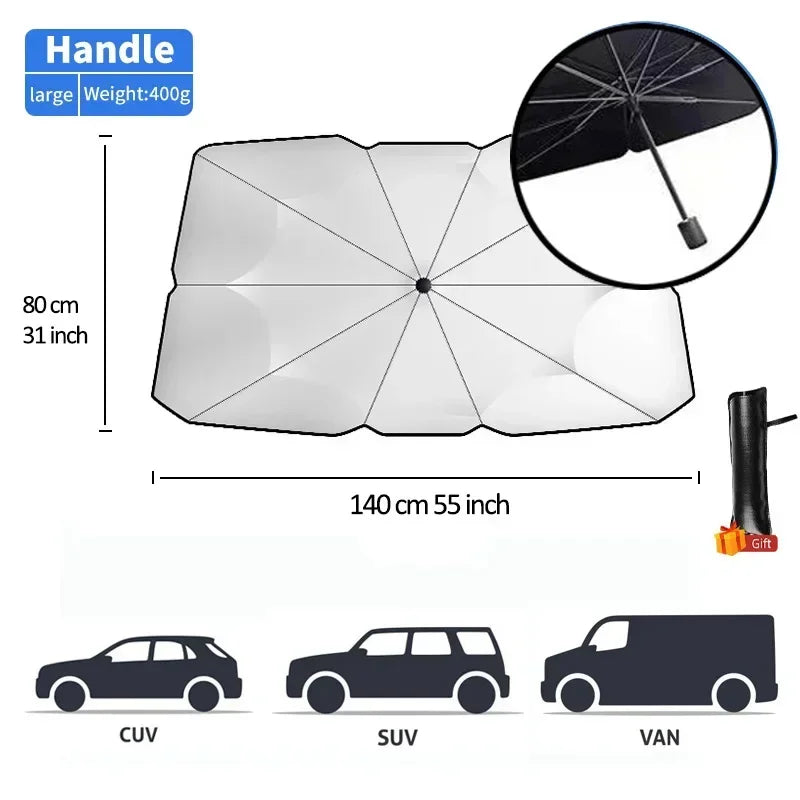Foldable Car Sun Shade Umbrella Windshield Parasol Summer Heat Shield