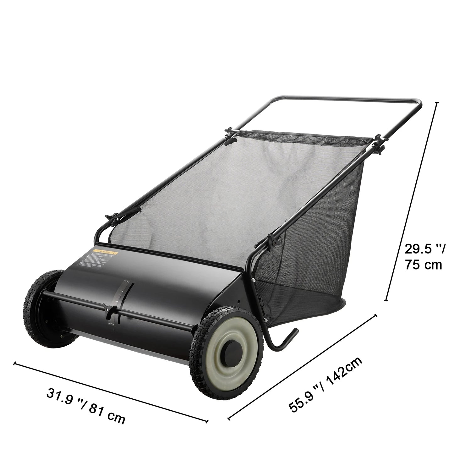 SucceBuy Tow Behind Lawn Sweeper Heavy Duty Leaf Grass Collector