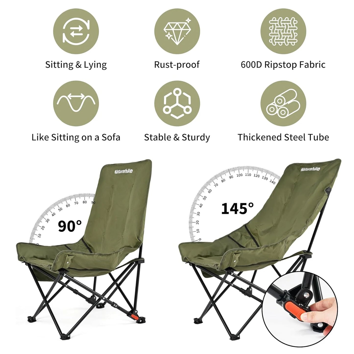 Naturehike Moon Chair Camping Lounge Folding Outdoor Chair