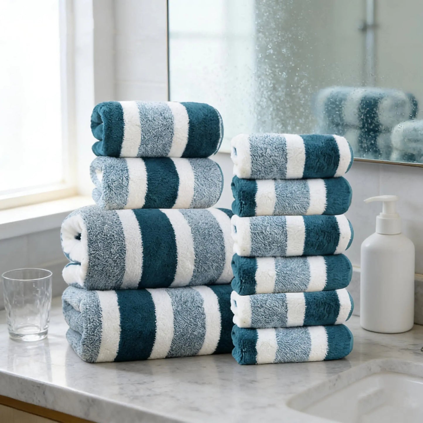 Luxury 18pc Quick Dry Coral Towel Set For Home