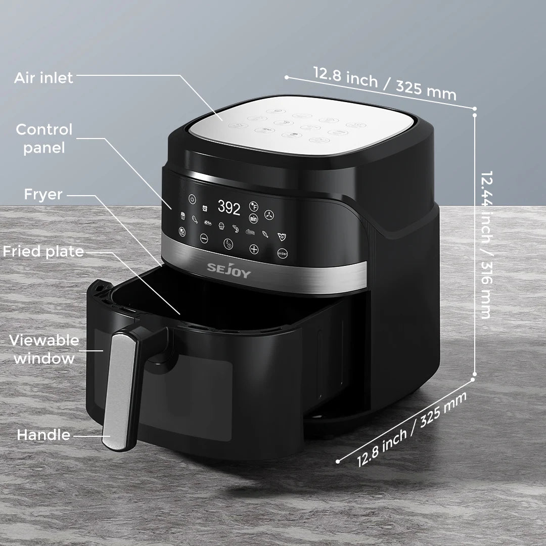 SEJOY 8-In-1 Air Fryer Electric Oven Dehydrate Keep Warm