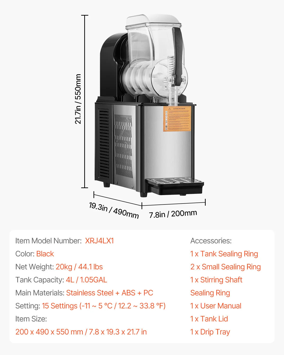 SucceBuy Commercial Slushy Machine Stainless Steel Two Tank System