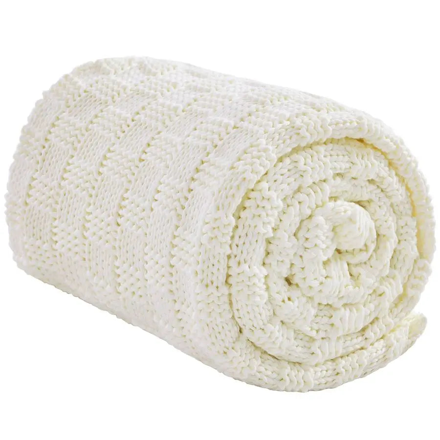 Breathable Chunky Knit Weighted Blanket For Adults No Beads