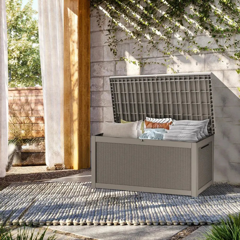 YTYIN Outdoor Resin Storage Box With Lockable Lid UV Resistant