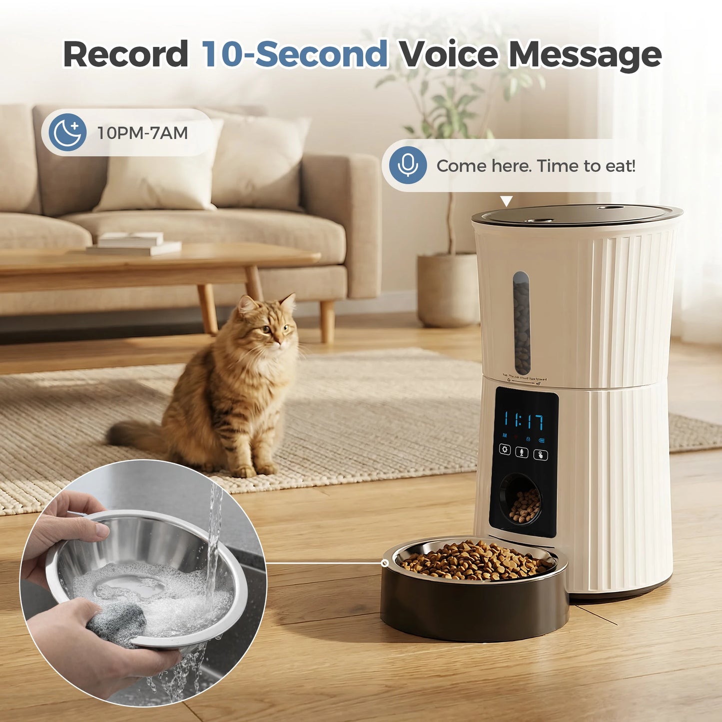 WiFi Automatic Cat Feeder With App Control Programmable