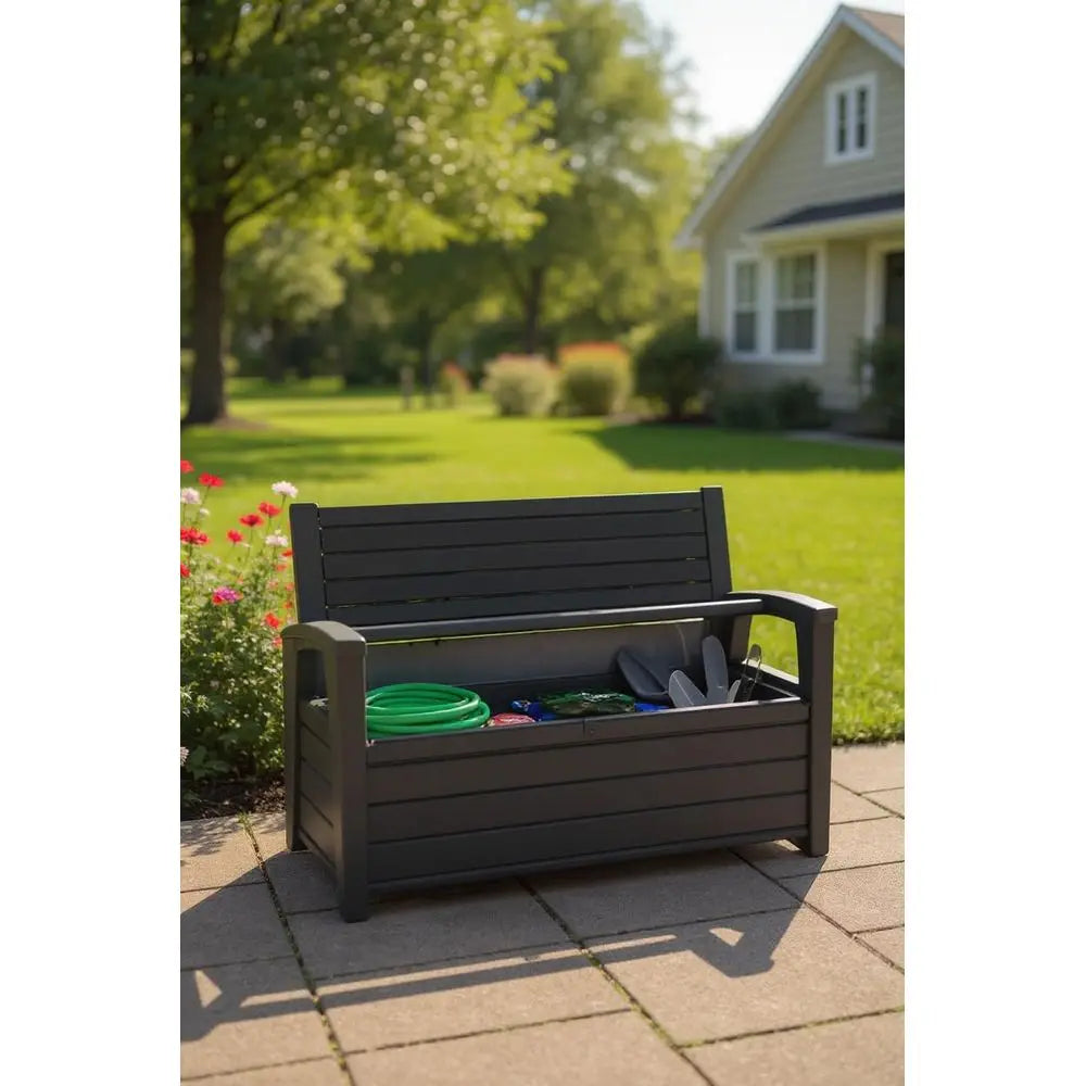 YTYIN Outdoor Weather Resistant Storage Deck Box With Backrest