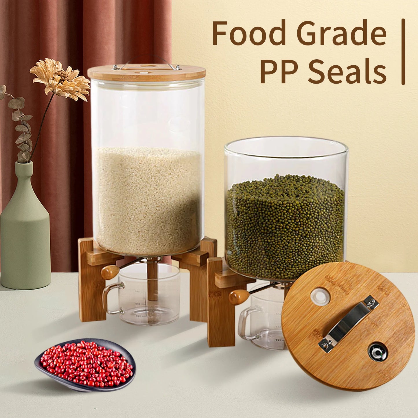 Glass Airtight Flour And Cereal Storage Container For Kitchen