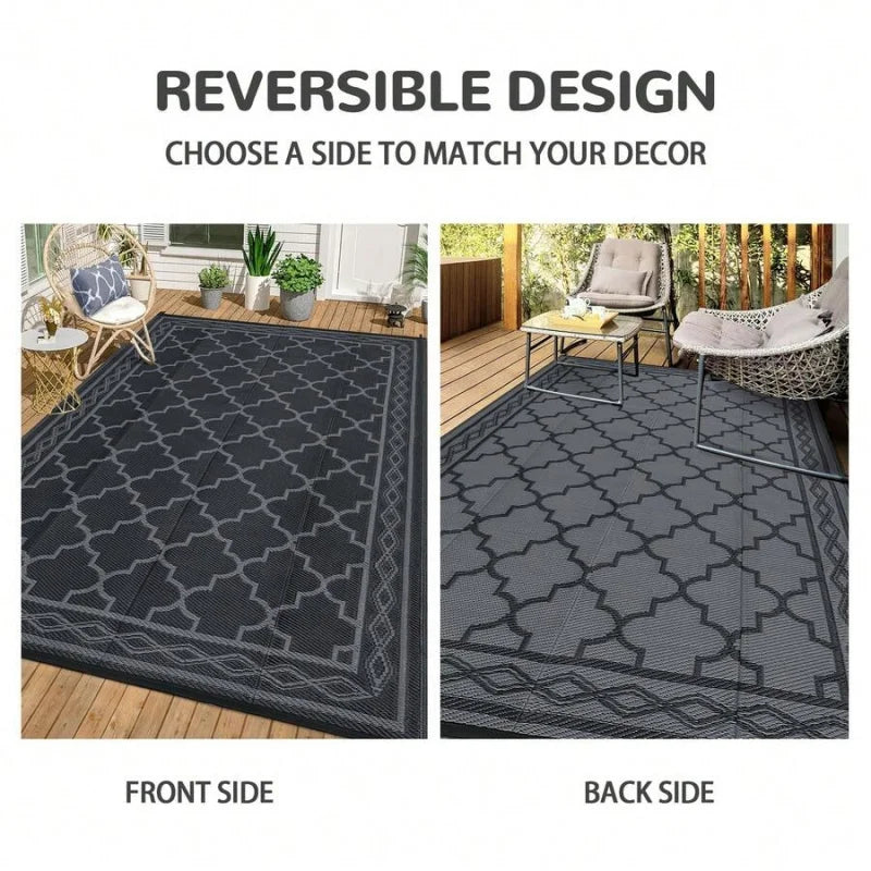 Modern Geometric Outdoor Rug Waterproof Patio Mat For Balcony RV