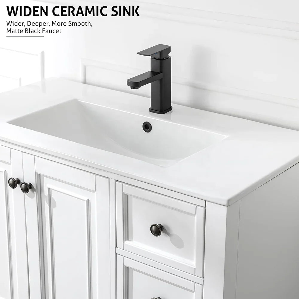 Classic Style Waterproof Wooden Bathroom Cabinet And Vanity