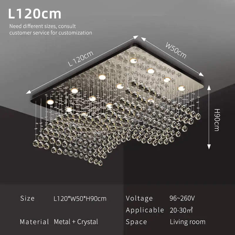 Yingxuan Crystal Pendant Lights for Living Room and Kitchen Island