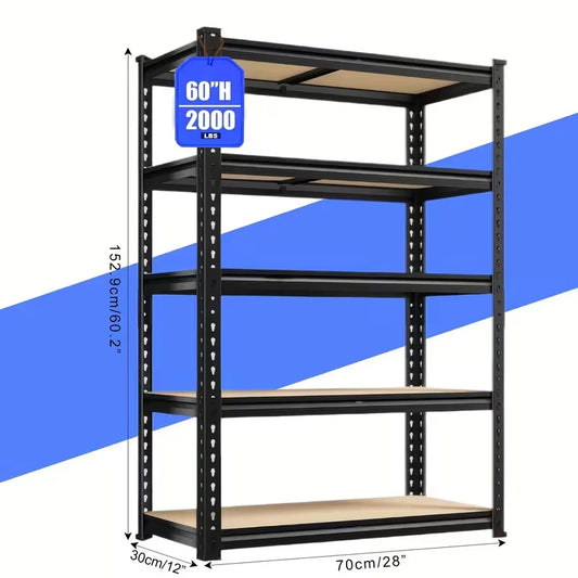 Garage Shelving Storage Racks Heavy Duty Five Tier Steel Shelves