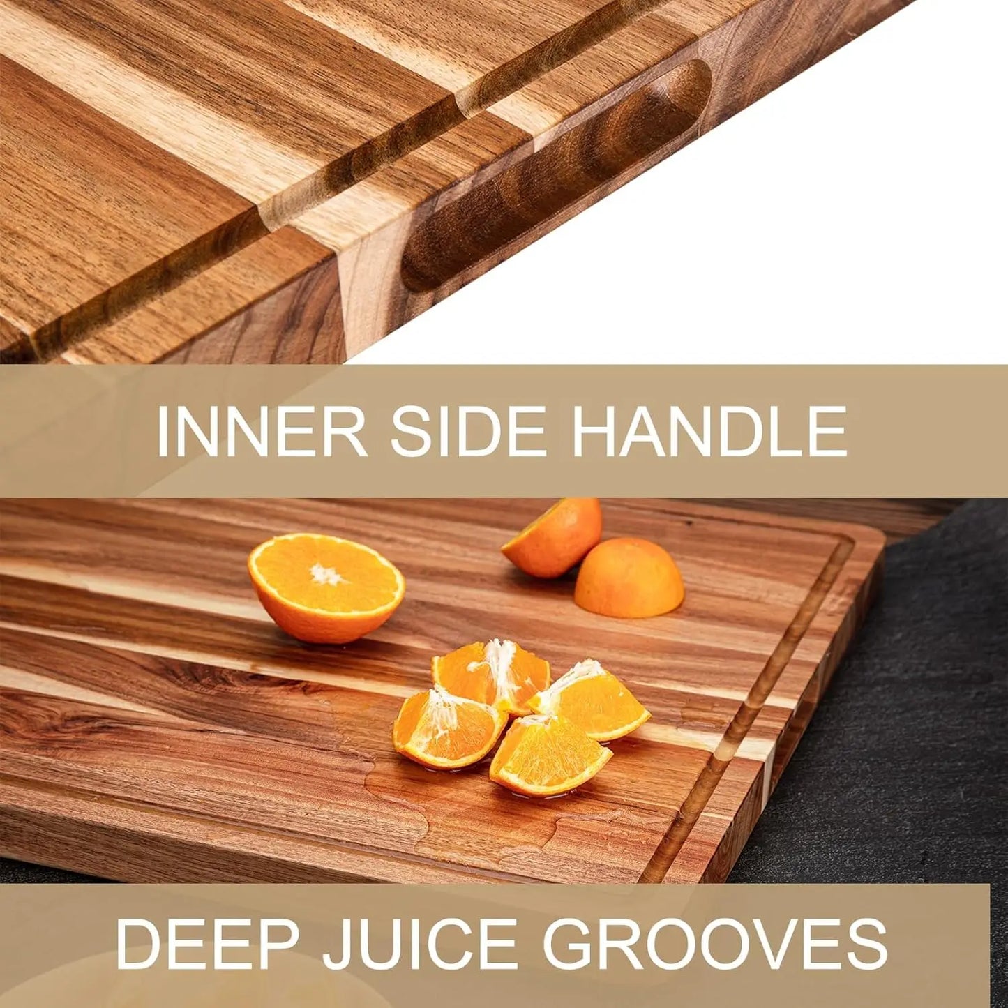 Twister CK Large Reversible Wood Cutting Board With Juice Groove