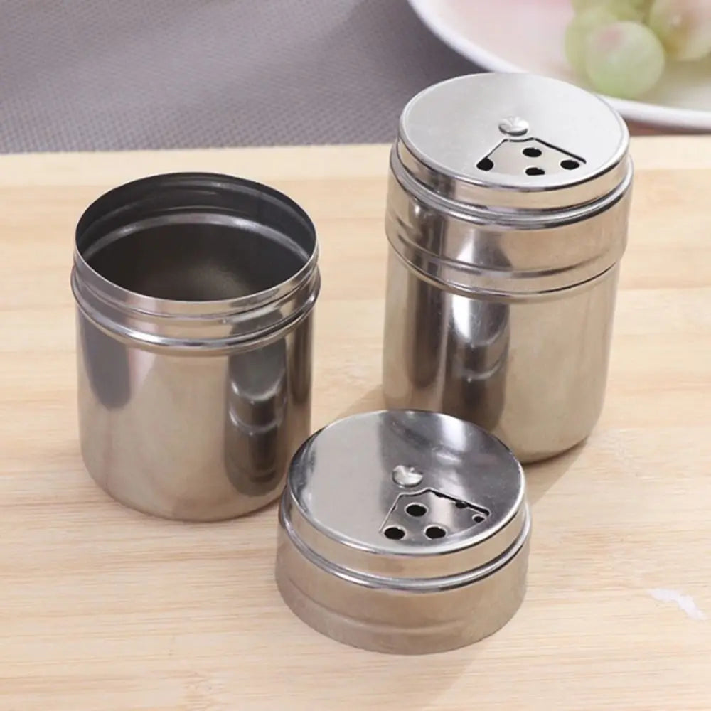 Multi-Purpose Stainless Steel Seasoning Jar With Rotating Cover