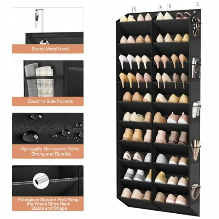 Over The Door Hanging Shoe Organizer For Closet Doors