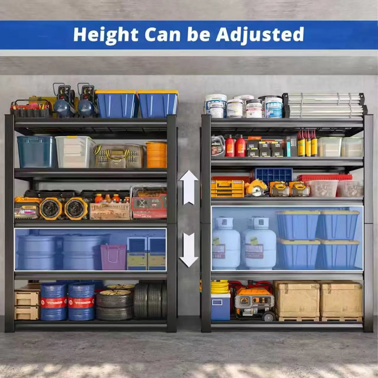 Nnovaroom Adjustable Metal Double Layer Storage Rack For Warehouse