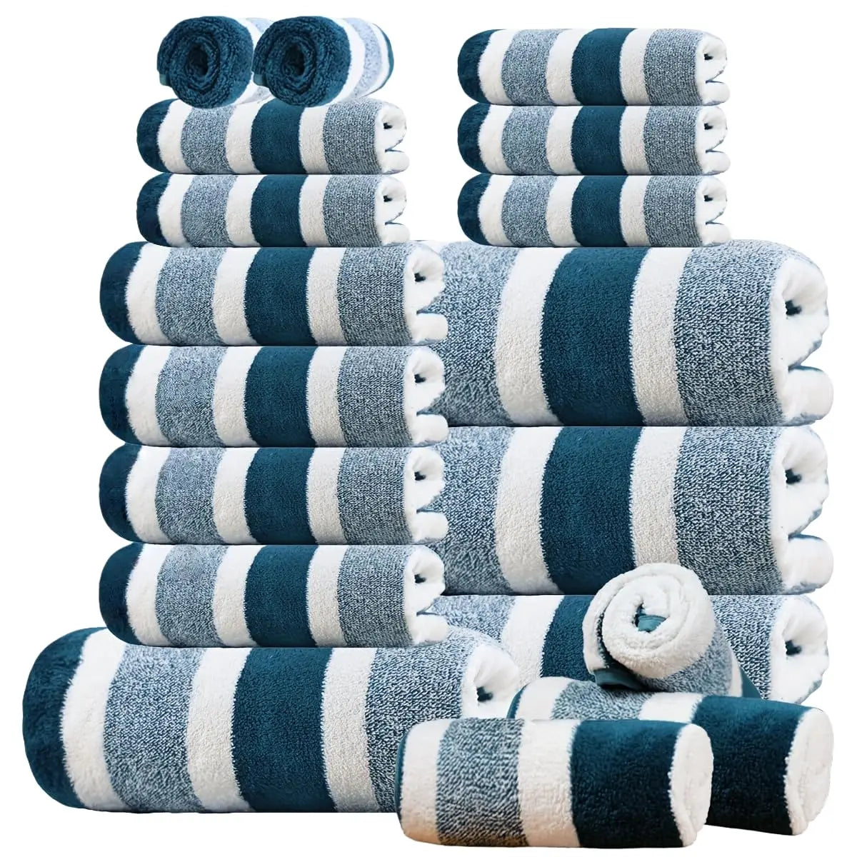 Luxury 18pc Quick Dry Coral Towel Set For Home