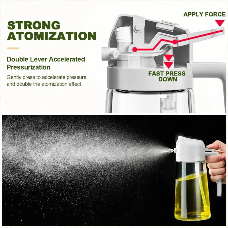 Pour And Spray Oil Dispenser Bottle For Olive Oil Kitchen