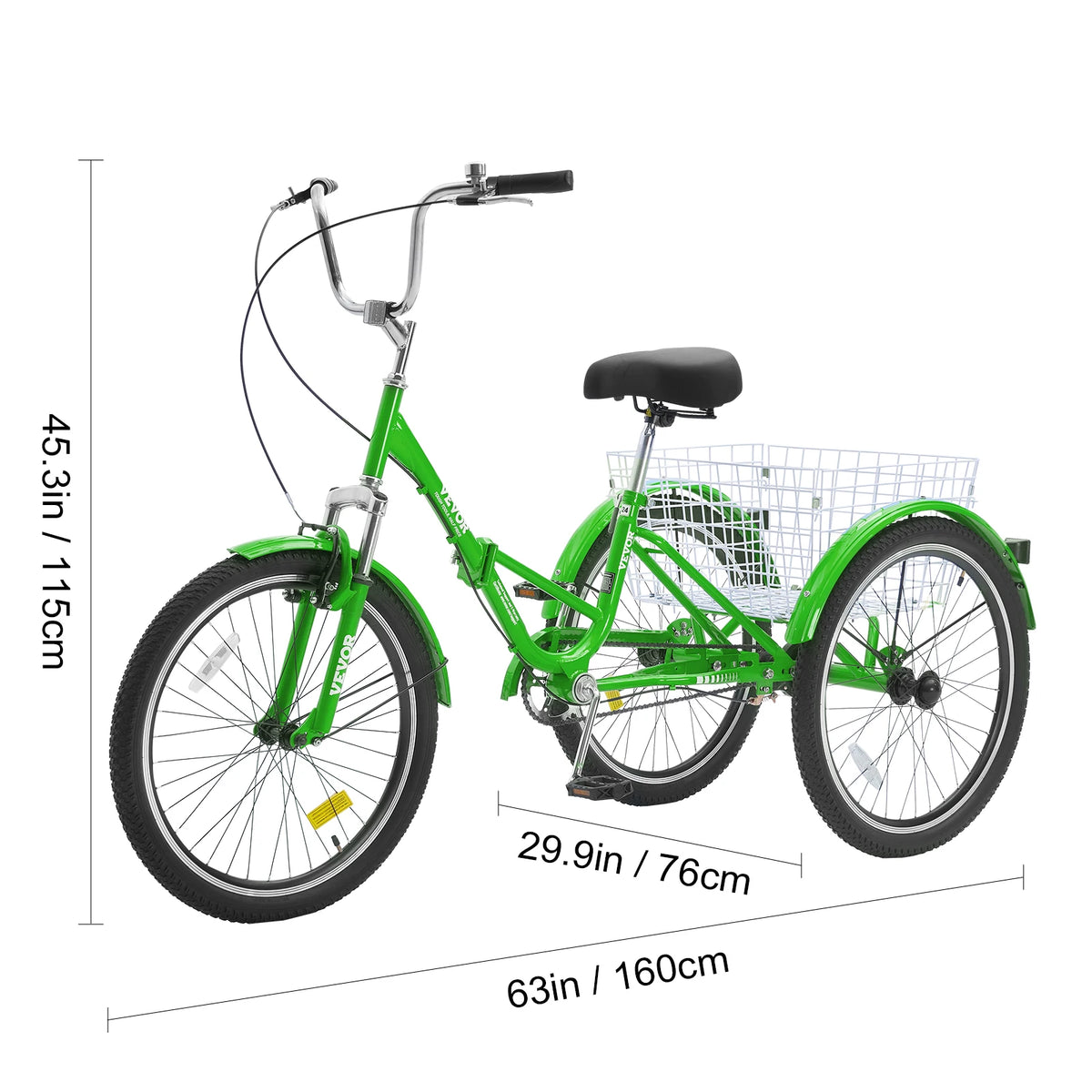 SucceBuy Steel Compact Adult Folding Tricycle For Stable Travel