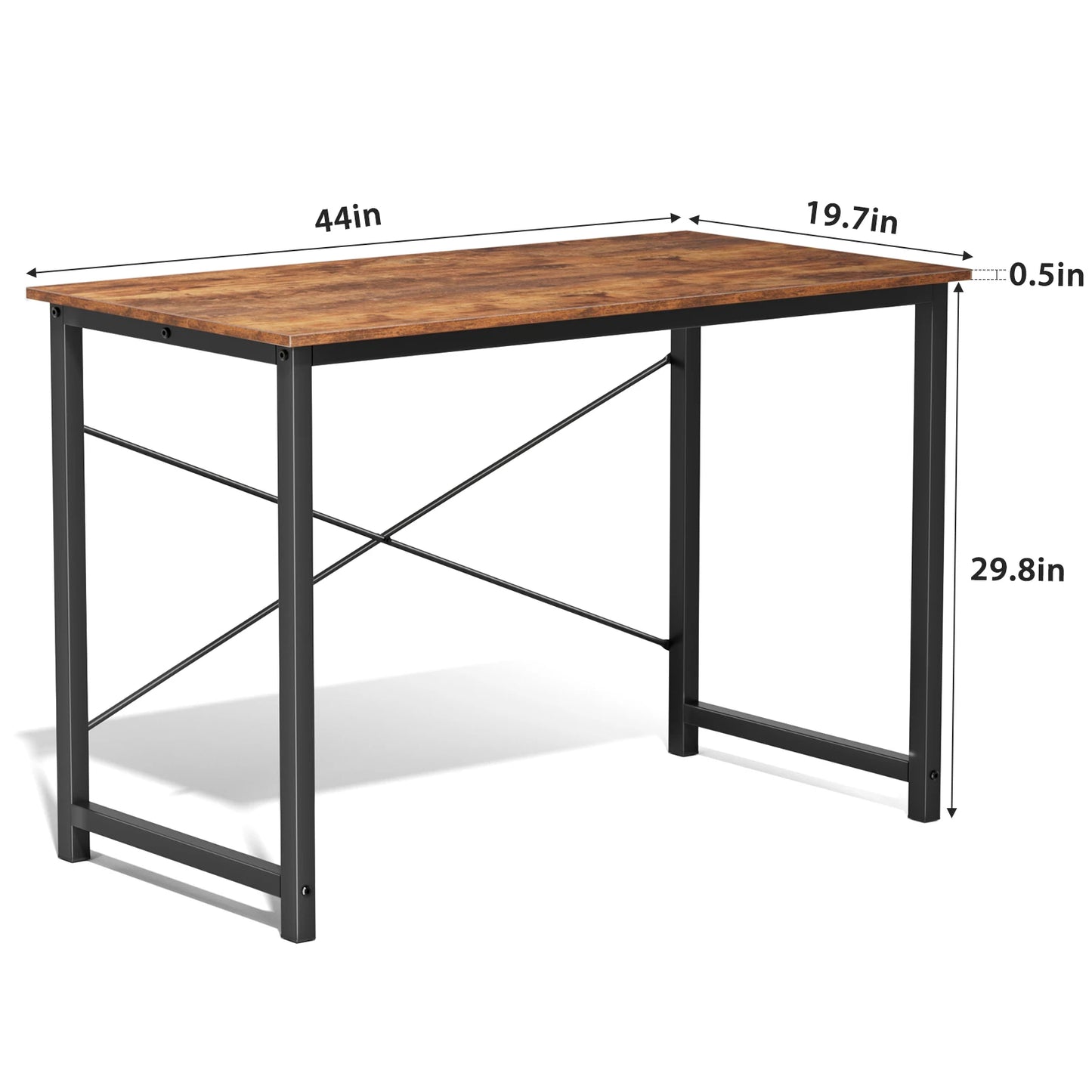 JHK Computer Desk Modern Wood Table With Metal Frame