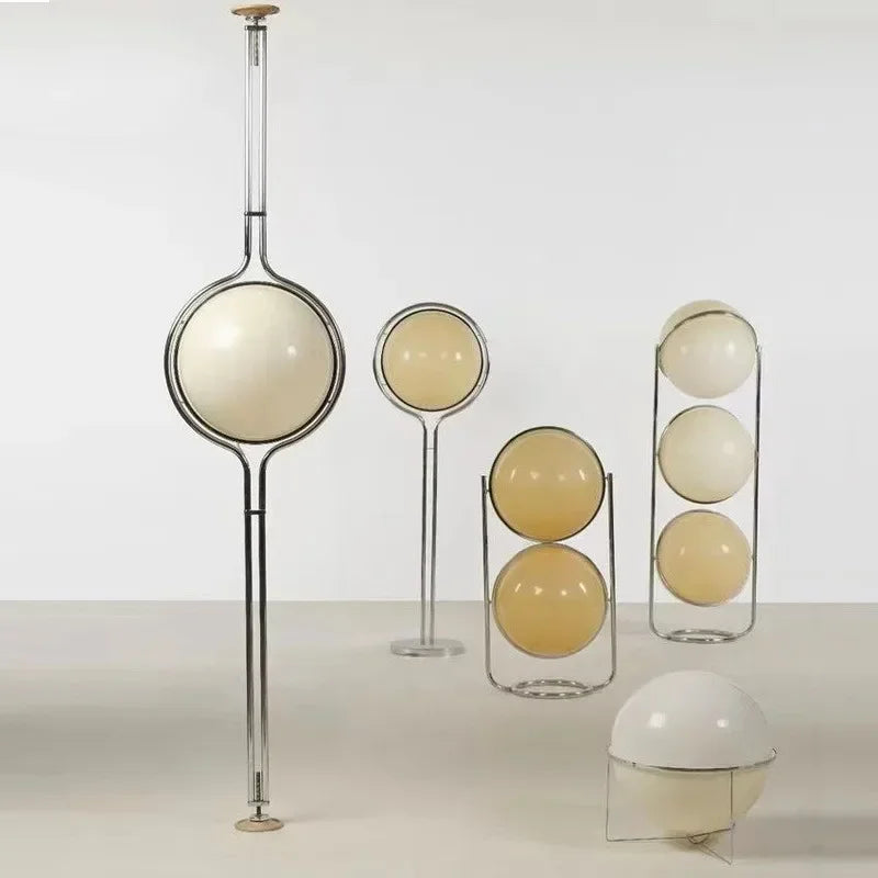 Taonuanshu Delord Floor Lamp Chrome Metal White Acrylic Ball