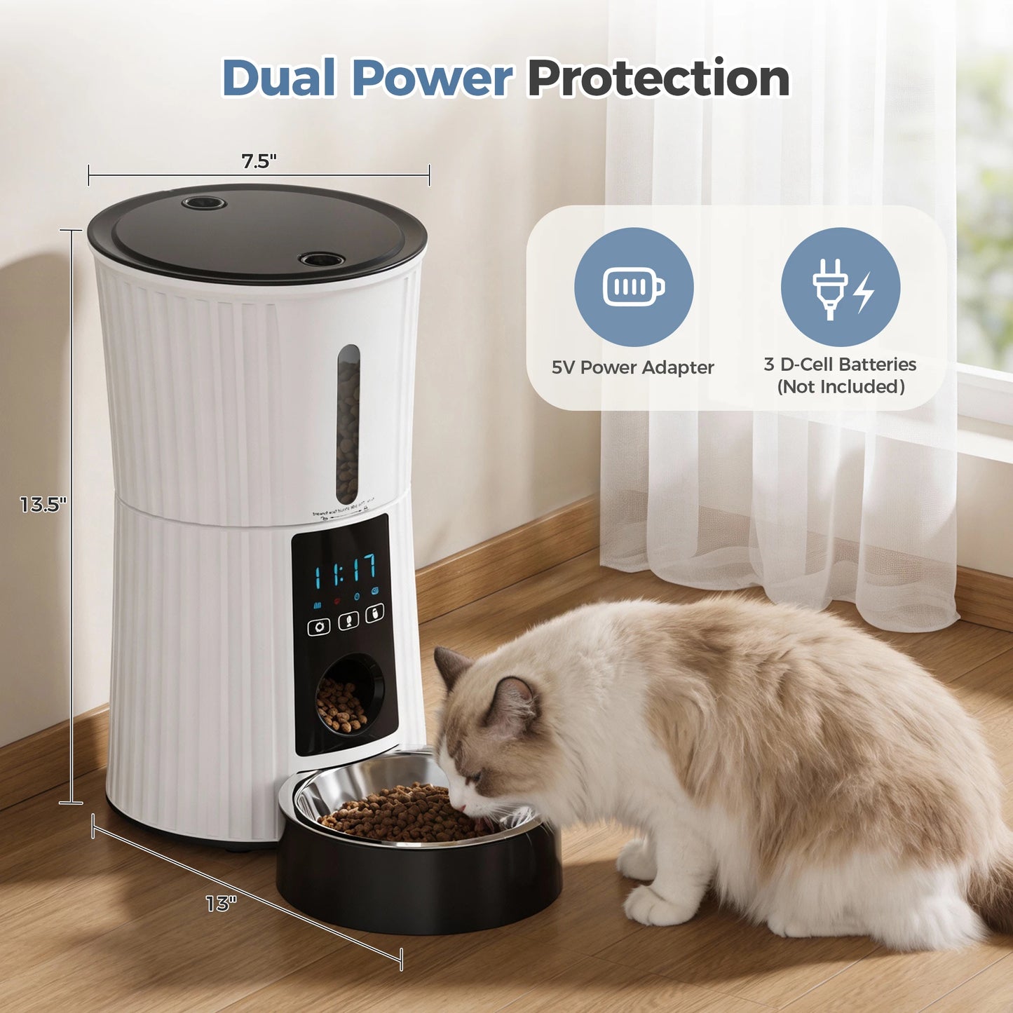 WiFi Automatic Cat Feeder With App Control Programmable
