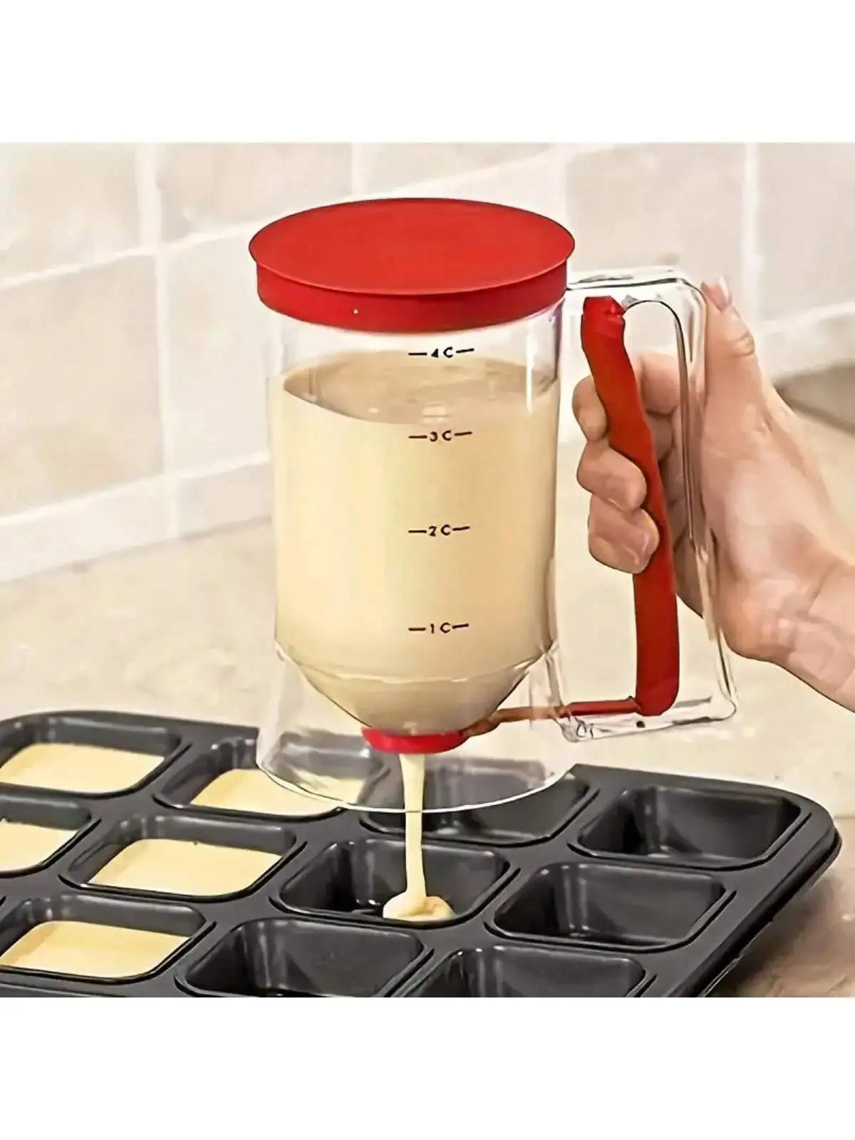 Pancake Batter Dispenser With Handle For Baking