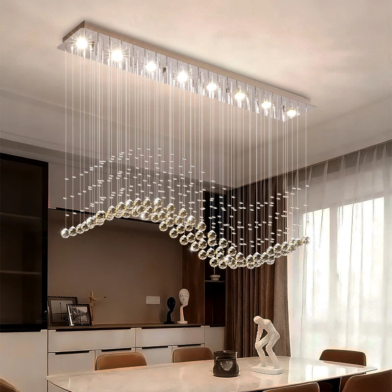 Yingxuan Crystal Pendant Lights for Living Room and Kitchen Island