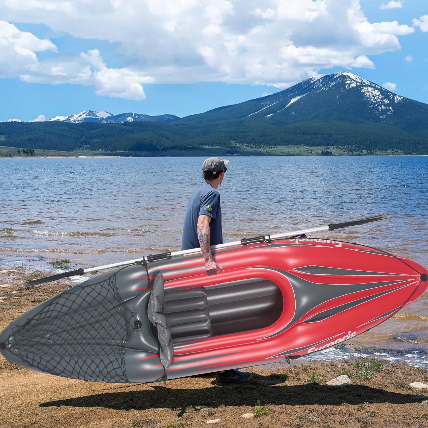 HHSJZWCY Inflatable One-Person Fishing Kayak for Lakes and Rivers